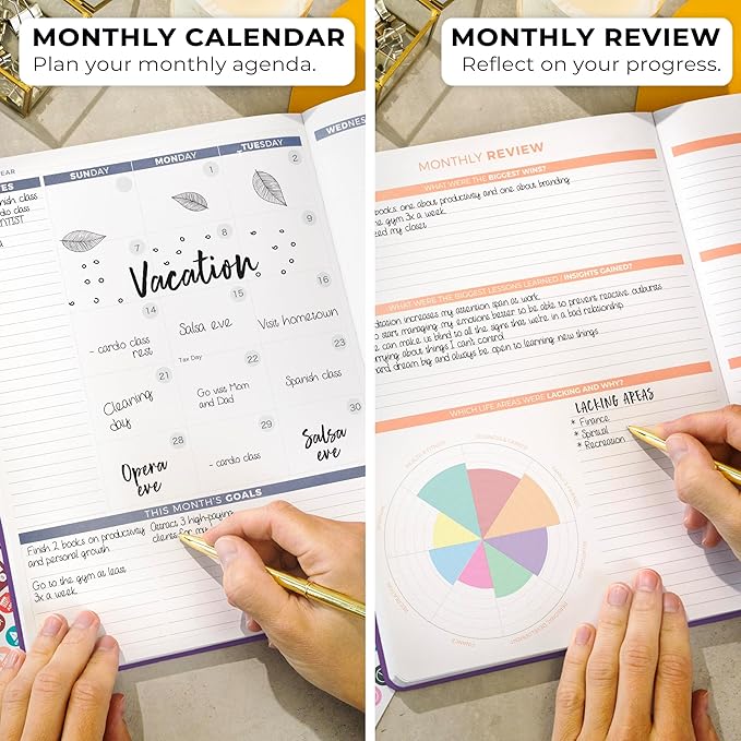 Clever Fox Planner PRO 2nd Edition – Undated Weekly Agenda Planner for Setting Goals, Tasks & Time Management – Life Organizer with To-do Lists & Habit Trackers – Large Format, 8.5x11″ (Purple)