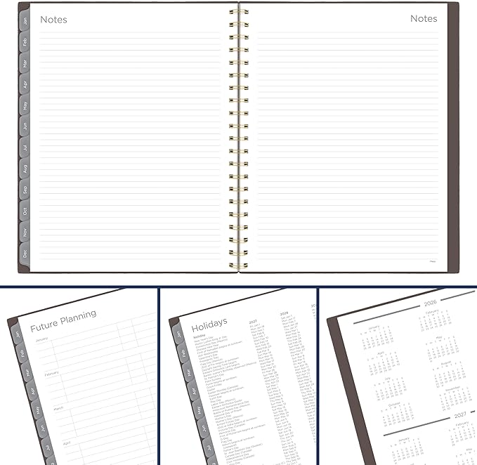 Mead 2027 Planner, Weekly & Monthly, 15-Month Oct-Dec, 8.5" x 11", Ground Coffee (CRW6200427)