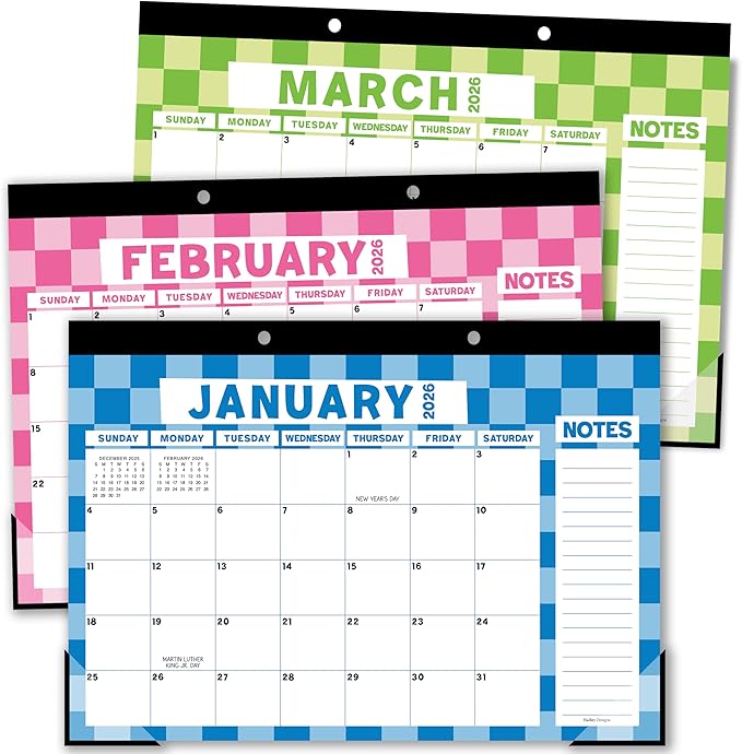 Hadley Designs Large Teacher Desk Calendar 2026-2027 - Desktop Calendar 2026, 18-Month Desk Calendars for Home, Office & Classroom, Cute Classroom Must Haves, Teacher Appreciation Gifts