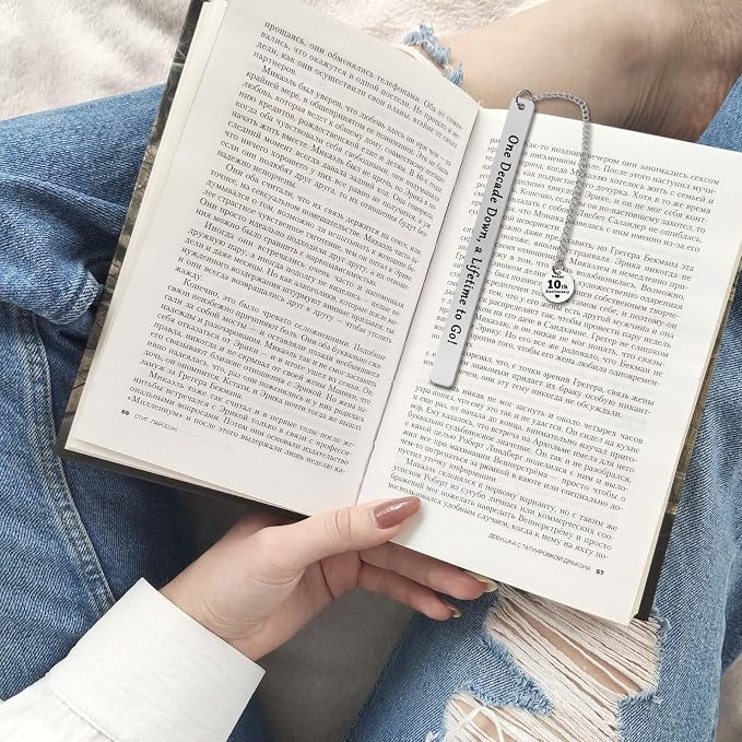 10 Year Anniversary Bookmark Gifts for Women Men Ten Tenth Anniversary Bookmark for Him Her Couple 10th Wedding Anniversary Marriage Presents for Wife Husband
