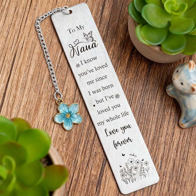 Grandma Nana Bookmarks Gifts - Grandma Gifts from Grandchildren, Granma Bookmark from Granddaughter Grandson, Mothers Day Retirement Christmas Birthday Present for Grandmother Granny