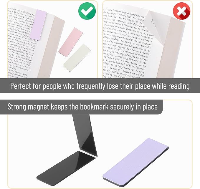 Mr. Pen- Aesthetic Magnetic Bookmarks, 12 Pack, 0.8"x2.35", Page Magnetic Markers, Page Markers for Book Lovers, Students, Teachers, School, Home, Office, Reading Supplies