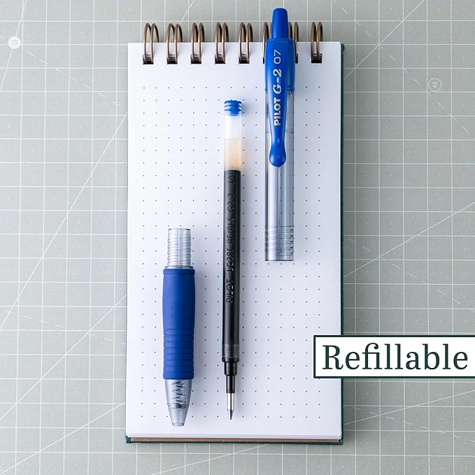 PILOT G2 Premium Gel Roller Pens,Fine Point 0.7 mm,Blue Ink Pens Fine Point,- Ideal for School,Journaling,and Office Writing,4 Count (Pack of 2)