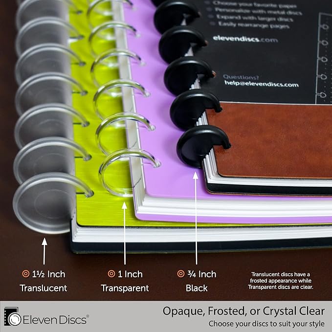 Eleven Discs 1½-Inch Translucent Discbound Expansion Discs for Custom Notebook and Planner for Circa - Exclusively Compatible, Not for Arc or TUL (Set of 22)