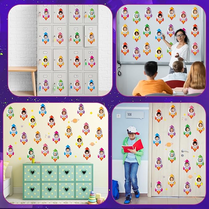 gisgfim 80Pcs Rocket Cutouts Back to School Decorations Bulletin Board Outer Space Paper Cut-Outs Classroom Decor for Boy Girl DIY Craft Photo Wall Door Kindergarten Preschool Party Favor Supply