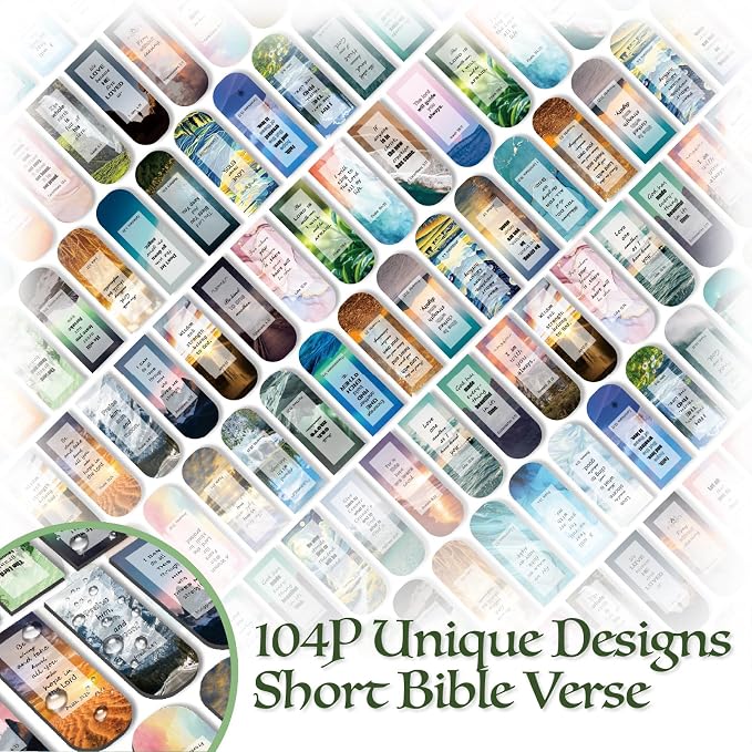 104 Pcs Christian Magnetic Bookmarks - Bible Page Markers for Women & Men, Teachers & Students, Reading, School, Office, Home