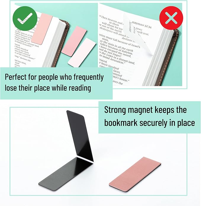 Mr. Pen- Aesthetic Magnetic Bookmarks, 12 Pack, 0.8"x2.35", Page Magnetic Markers, Page Markers for Book Lovers, Students, Teachers, School, Home, Office, Reading Supplies