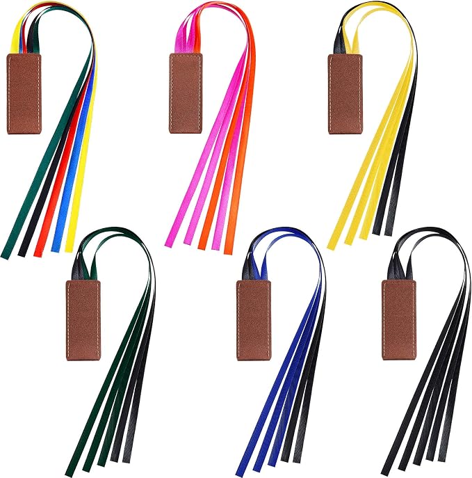 6 Pieces Bible Ribbon Bookmark Multi Ribbon Page Marker Leatherette Bookmark for Books(Classic Color)