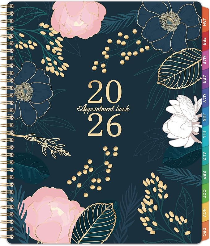 2026 Appointment Book - January 2026 - December 2026, Weekly Appointment Book 2026, 9"x11", 2026 Hourly Planner with 30-Minute Interval, Colorful Monthly Tabs, Back Pocket