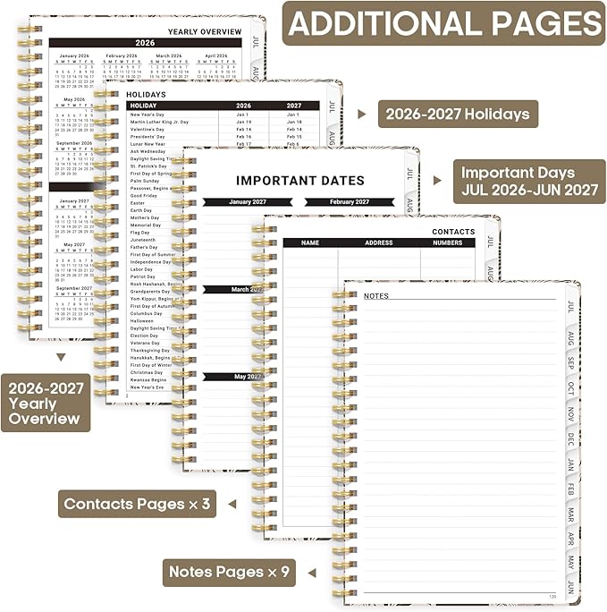 Academic Planner 2026-2027, Weekly and Monthly Calendar Book, July 2026 – June 2027, Hardcover Planner with Tabs, Perfect for Teachers, Students, Women & Men, A4 (8.5" x 11") - Owl