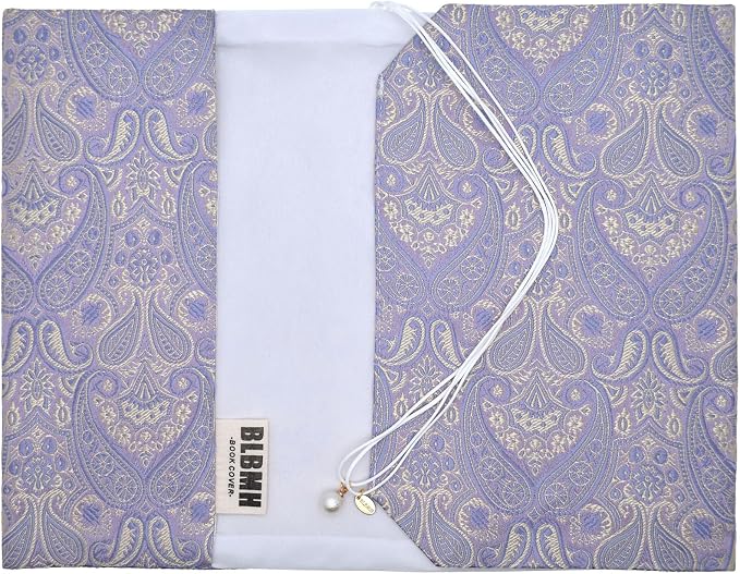BLBMH 6x9 Bible Book Cover for Women, Non-Stretch Fabric Protector for Paperback, Soft Cloth Sleeve with Bookmark for Journals Notebooks | Privacy Reading Gift - HY Purple