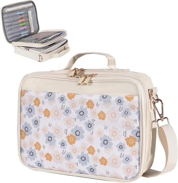Bible Bag for Girls with 2 Separate Compartments, 600D Oxford Durable case, Fits up to 10.6” Bible, Floral Gift | Two Compartments