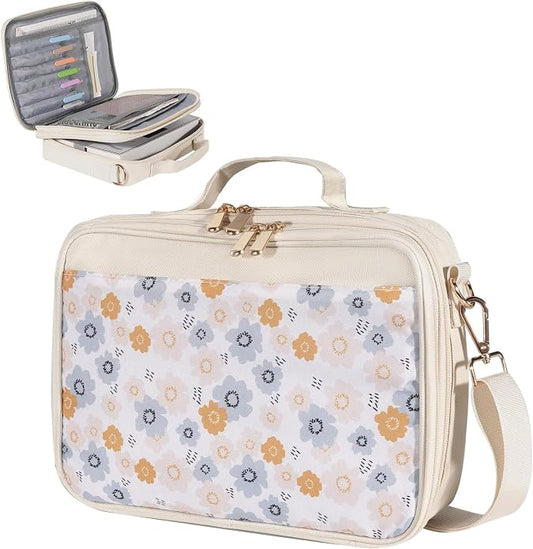 Bible Bag for Girls with 2 Separate Compartments, 600D Oxford Durable case, Fits up to 10.6” Bible, Floral Gift | Two Compartments