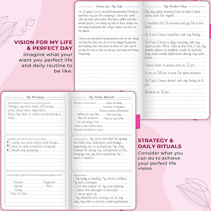 GoGirl Planner and Organizer for Women – Pocket Weekly Planner, Goals Journal & Agenda for Time Management & Productivity. Undated (Hot Pink)