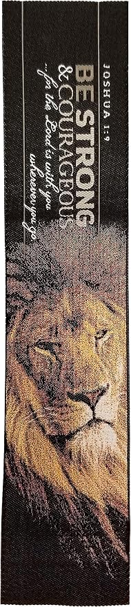Be Strong & Courageous, Bulk Pack of 6 Woven Fabric Christian Bookmarks, Silky Soft Joshua 1:9 Flexible Bookmarker for Novels Books and Bibles, Religious Memory Verse Gift
