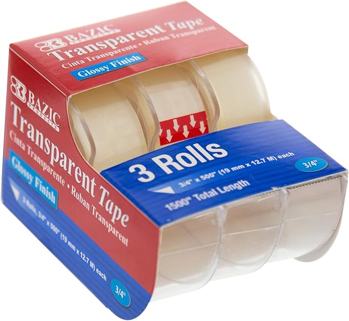 BAZIC 3/4" X 500" Transparent Tape (3/Pack) (Case of 24)