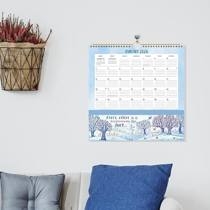 2026 Wall Calendar - 2026 Calendar with Pockets, 12" x 12", Jan. 2026 - Dec. 2026, with Ample Ruled Space, Holidays, 2-Sided Pockets, 12 Seasonal Calendar 2026, Great for Home & Office