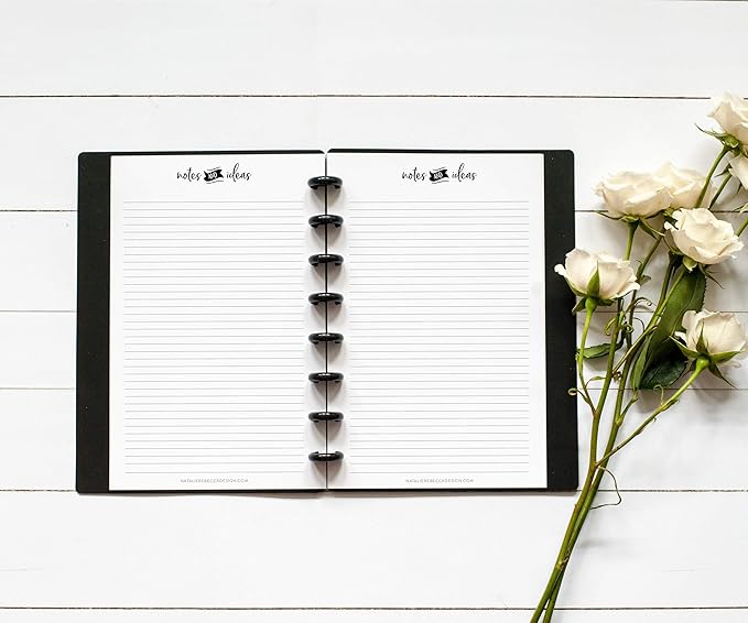 BetterNote Notes Refill Pages for Disc Notebooks, fits Happy Planner, Levenger Circa, TUL, Staples Arc, InkWell Press, Talia (Whimsy- 25 Sheets, 8-Disc, 5.5"x8.5")