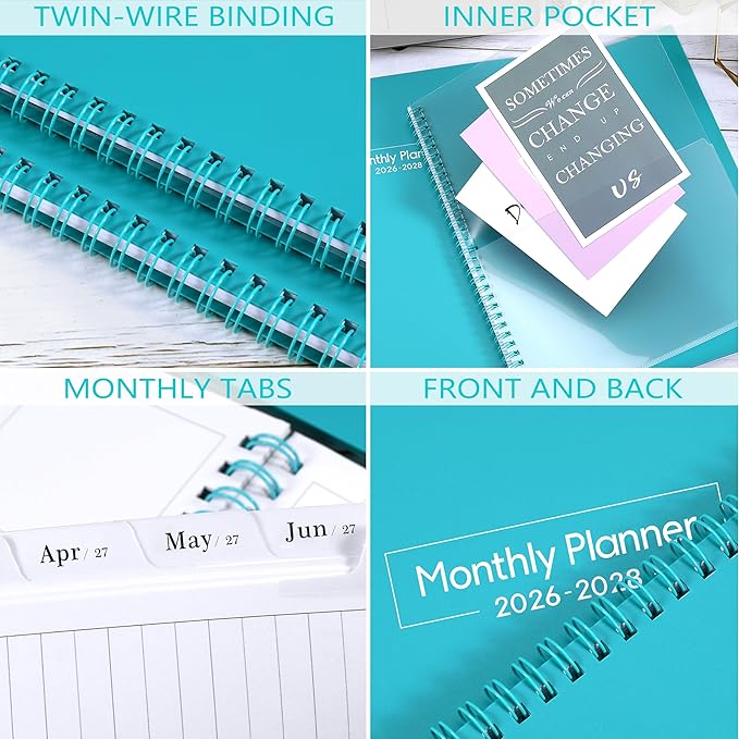 Monthly Planner 2026-2028 - Monthly Planner from July 2026 to June 2028, 8.5'' x 11'', 2-Year Planners with Inner Pocket