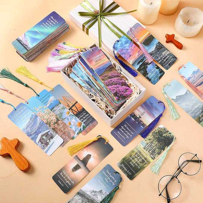 Gueevin 80 Pack Separadores De Biblia En Espanol La Biblia En Espanol Spanish Christian Verses Bookmarks Books with Tassels Inspirational Church Supplies for Women Student School Church Study Group