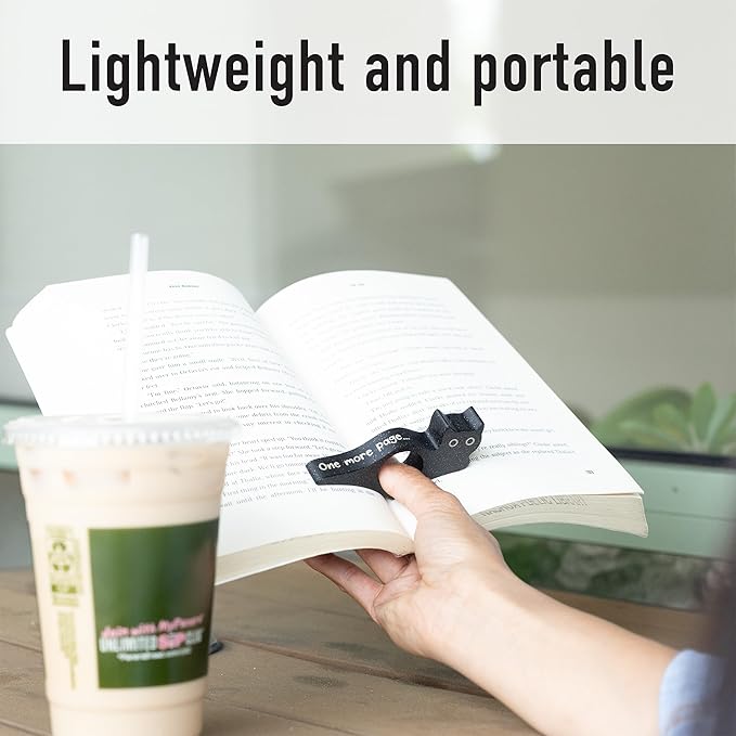 Cat Book Page Holder for Reading, Bookish Gifts & Accessory, Ideal for Bookworms, Book Lovers & Readers, Made in USA (Starry Black)
