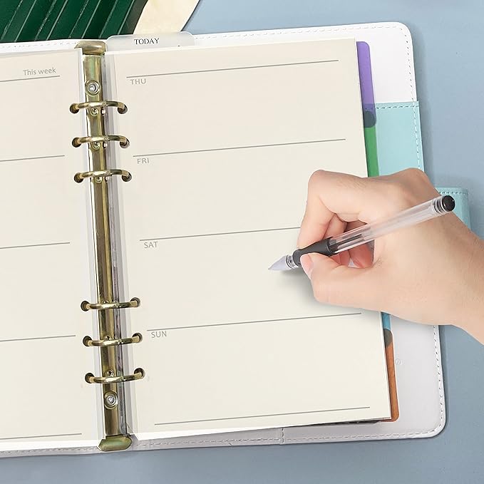 A5 Weekly Planner Refills Planner Inserts 6-Ring Planner Refill for Notebook Journal Tracker, Undated, 45sheets/90pages-Harphia(A5 5.59 x 8.27'',Weekly)