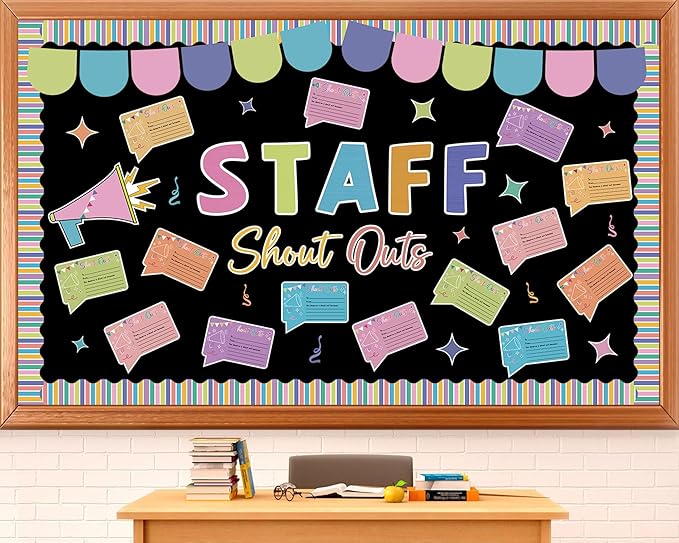 Staff Shout Out Bulletin Board Decorations Staff Shout Outs Bulletin Board Set Appreciation and Recognition DIY Craft Cutouts for School Classroom Office Employee Appreciation Wall Door Decor Supplies