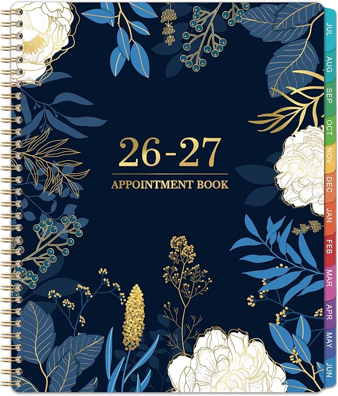 2026-2027 Appointment Book - Weekly Appointment Book 2026-2027, July 2026 - June 2027, 9" x 11", Planner with Tab, Half Hour (30 Mins) Interval
