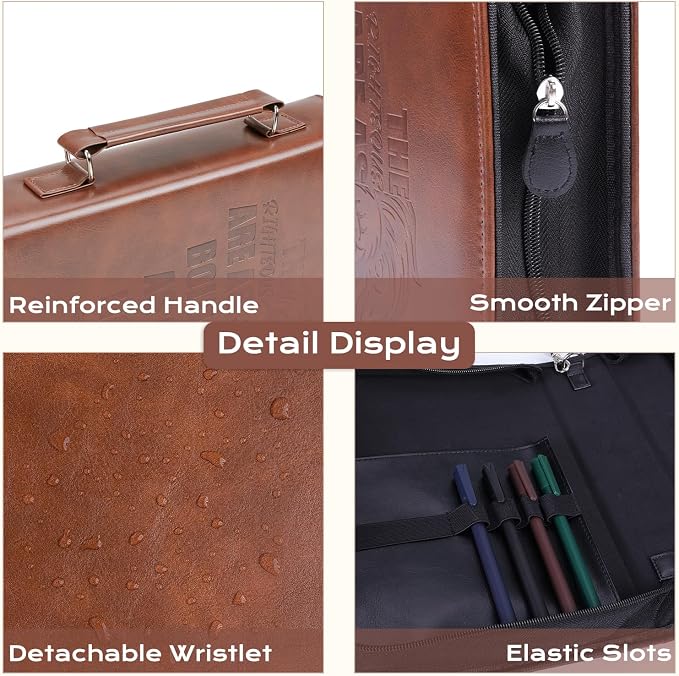 XKDOUS 20 Pcs Leather Bible Cover Case Kit Men's Bible Bag with Tabs, Pens, Study Supplies Portable Carrier Church Book Holder Christian Gift Father Day for Dad, Mom, Men, Women