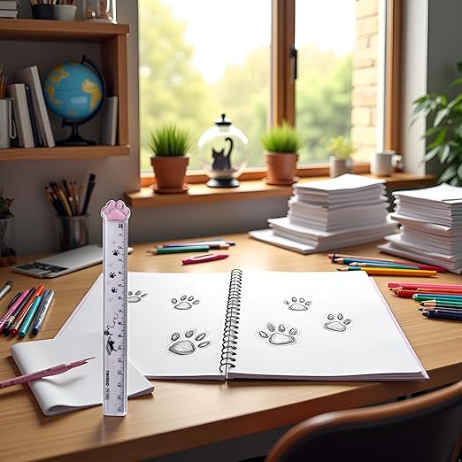 Grey Cats Claw Plastic Rulers, 15cm Straight Rulers Measuring Tool Drawing Stationery Office School Supplies Scale, Drafting Tools and Drafting Kits