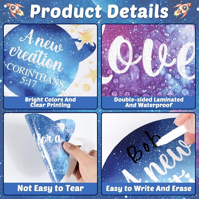 Christian Bulletin Board Decorations Inspirational Jesus Bulletin Board Sets Outer Space God Says You Are Religious Classroom Wall Decor VBS Motivational Cutouts for Sunday School Home Church Supplies