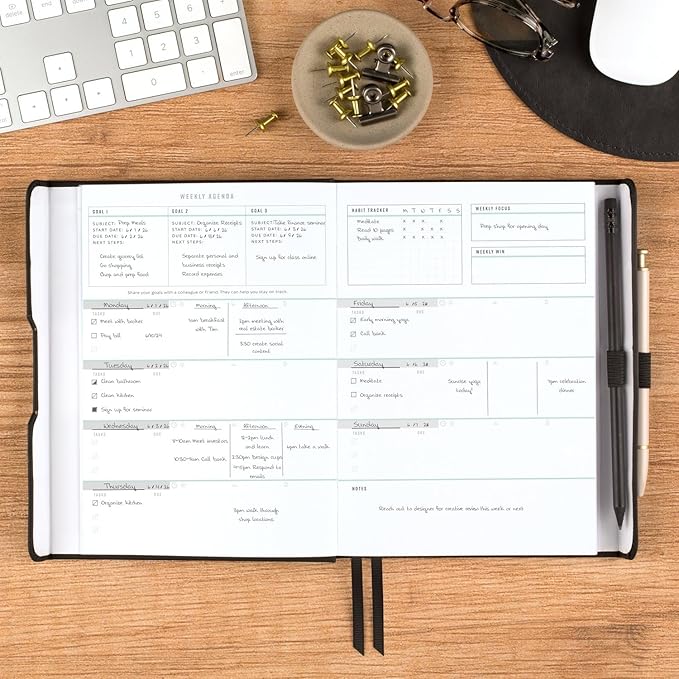 AT-A-GLANCE Foundation Planner, Undated Inspiration Journal, Set Goals, Track Progress, Create Habits, Weekly & Monthly, Small, 5-3/4" x 8-1/4", Black (FD-200-05)