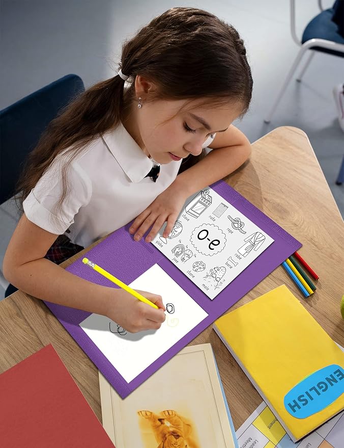 SUNEE Folders with Pockets(25 Pack, Purple), 2 Pocket Folders Fit Letter Size Paper, Paper File Folder for School Office Home Business