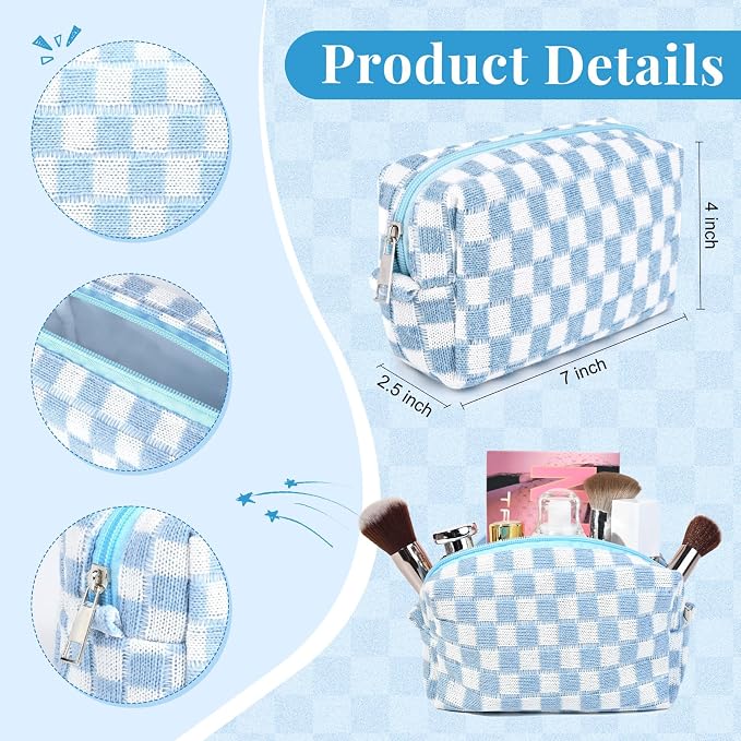 14 PCS Aesthetic Book Annotation Kit Large Checkered Pencil Case Book Lover Bookmark Dual Highlighters Gel Pens Study Supplies Stationary Set for Student Blue