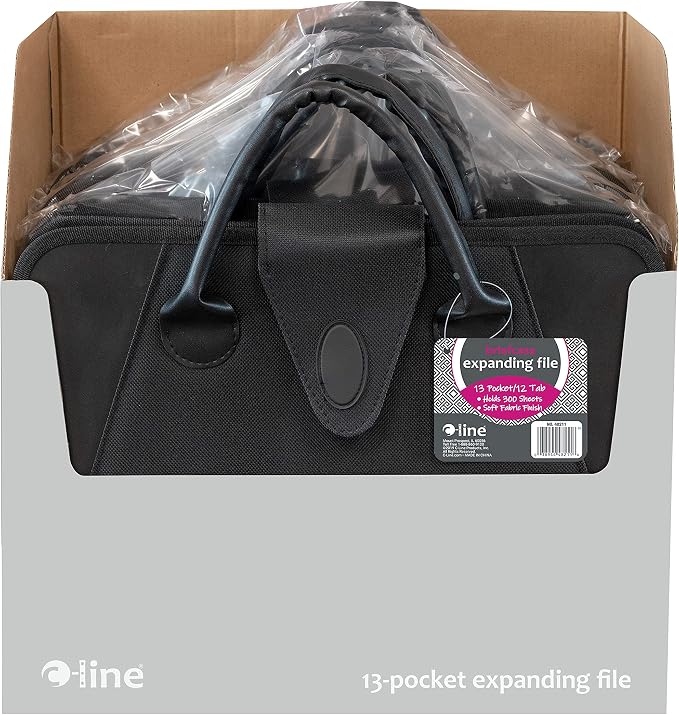 C-Line Expanding File with Handles, Letter Size, Black (48211) (Pack of 3)