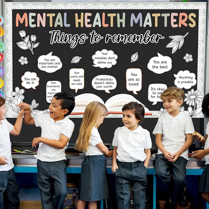 Mental Health Bulletin Board Motivational Classroom Bulletin Board Decors Therapy Offices Decor Inspirational Positive Affirmations Accents Psychology Wall Art for School Office Home Classroom Supply
