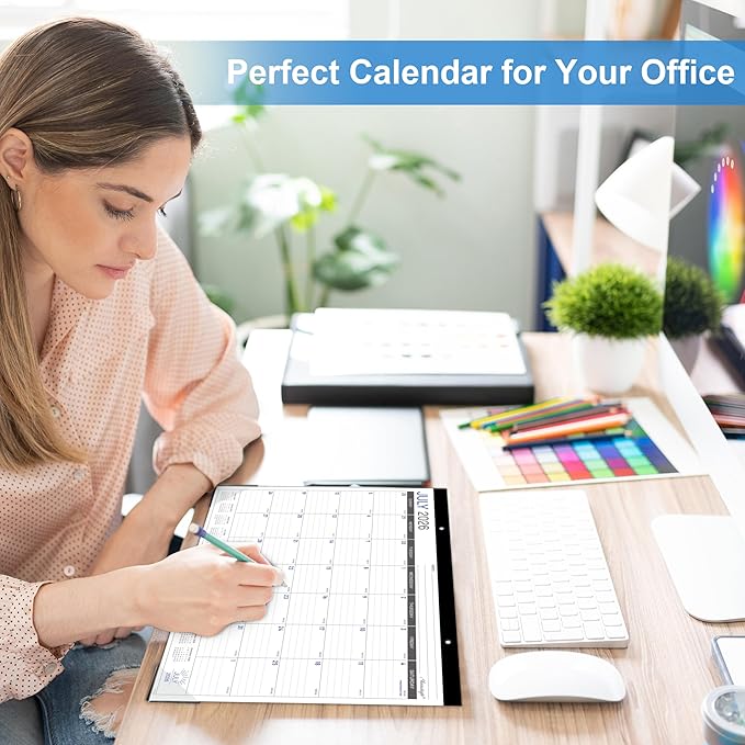 Desk Calendar 2026-2027 - Desk/Wall Calendar 2026-2027, Jul 2026 - Dec 2027, 26-27 Calendars 18 Month, Desk Calendars with Corner Protectors, Large Ruled Blocks, Thick Paper, Colorful, 14.6" x 11.5", Desktop Calendar for Daily Organizer
