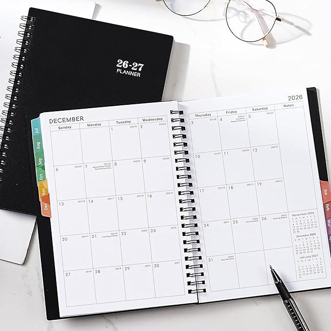 Planner 2026-2027 - Academic Planner 2026-2027, Weekly and Monthly, Jul 2026 - Jun 2027, 26-27 Planner 6.3” × 8.4”, Notes, Thick Paper, Back Pocket, Twin-wire Binding