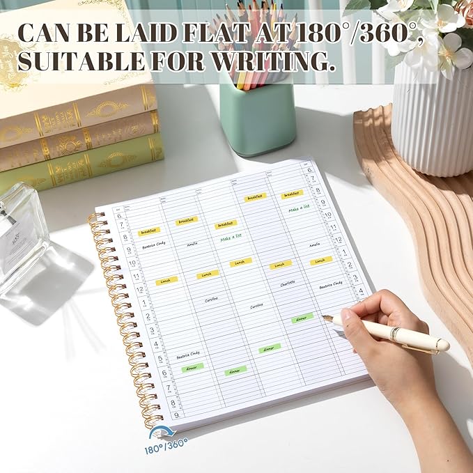 Maitys 2026-2027 5 Column Salon Appointment Book for Hairstylist Spa Business, Hourly Planner 15 Minute Interval, 200 Pages Undated 6 Am 9 Pm Spiral Bound Checklist Planner(Beige, Minimalist)