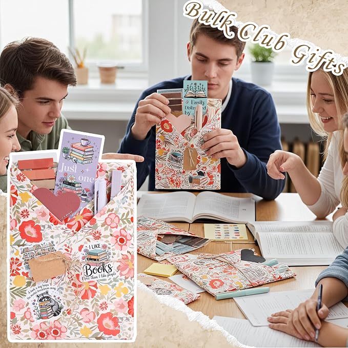 Blind Date with A Book Gifts - Blind Date Book Lover Gifts Box Supplies with Wrapping Paper Bulk Annotation Kit Highlighters Bookmarks Stickers Bookish Bookworm Librarian Readers Club for Women Men