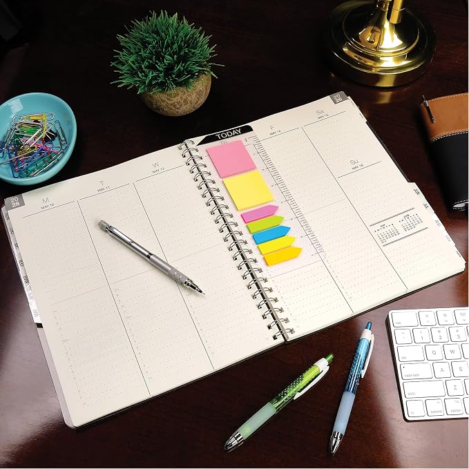 ESSENTIAL 2026 Monthly & Weekly Planner with Tabs, 8.5"x11": 14 Months (November 2025 - December 2026), Professional, Simple, Easy-to-Use Design and Frosted Poly Cover for Extra Protection (Frosted)