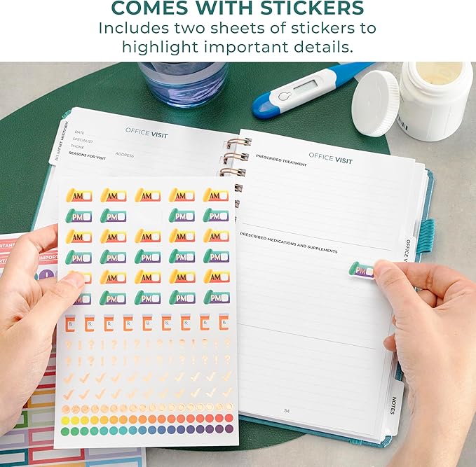 Clever Fox Personal Health Record Keeper – Medical Care Planner – Wellness & Medication Tracker Journal for Patients – Organizer Notebook, Daily Tracking Log Book & Appointment Diary (Aquamarine)