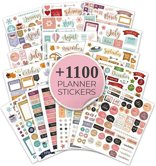 Aesthetic Monthly Planner Stickers - 1100+ Beautiful Design Accessories Enhance and Streamline Your Planner, Journal and Calendar