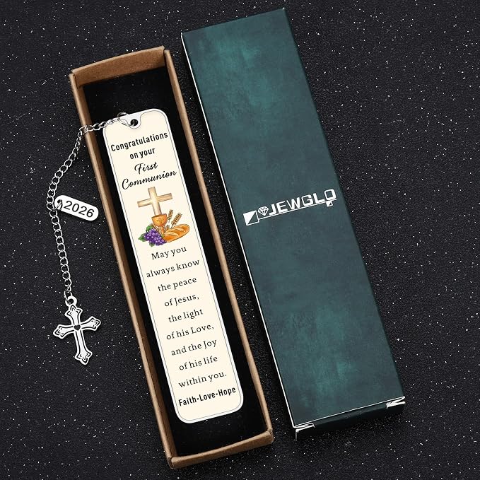 2026 First Communion Gifts for Girls Boys - 1st Communion Gifts for Boys Girls Catholic First Communionn Bookmark Girl Boy Easter Basket Stuffers Christian Bookmarks for Her Him Easter Gift for Kids