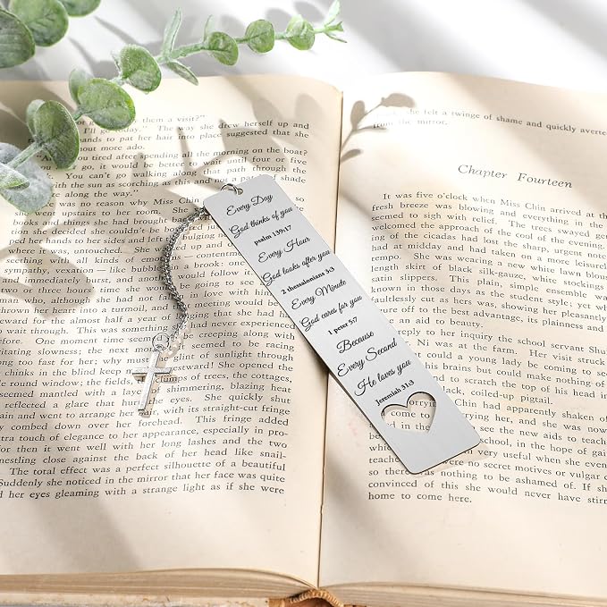 Bible Verse Metal Bookmark Gift - Christian Book Marks for Women Men Inspirational Baptism Religious Bookmarks for Book Lovers Bookworms Book Club Reading Gift