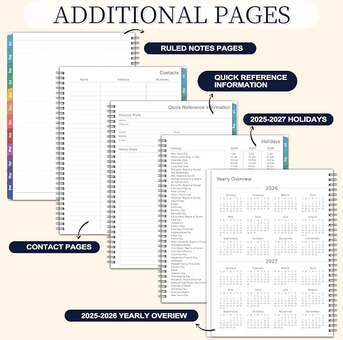 Planner 2026-2027 - 9” × 11”, 2026-2027 Weekly and Monthly Planner, from JUL. 2026 to JUN. 2027, with Inner Pocket, Premium Paper, Twin-wire Binding, Make Your Life Productive - Black