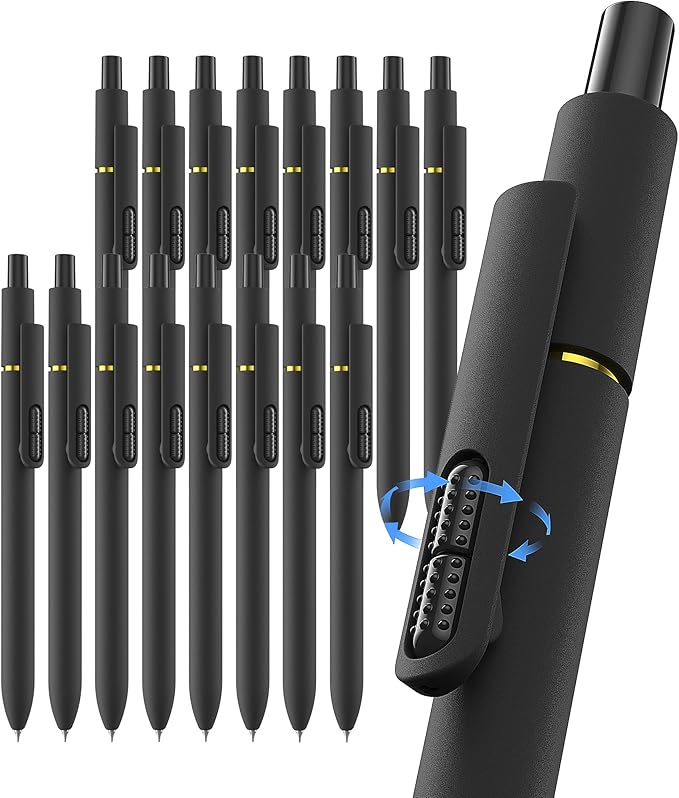 inkipen- 16 Pack Pens, Gel pens Black Ink, Fine Point(0.5mm),Quick-Drying Smooth Writing,School and Office Supplies （black）