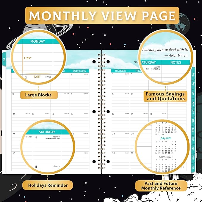 Student Planner 2026-2027 - Student Planner for Academic Year 2026-2027, July 2026 - June 2027, 11'' x 8.5'', Weekly & Monthly Pages with Holidays, Tabs, Stickers, Ruler, Pocket