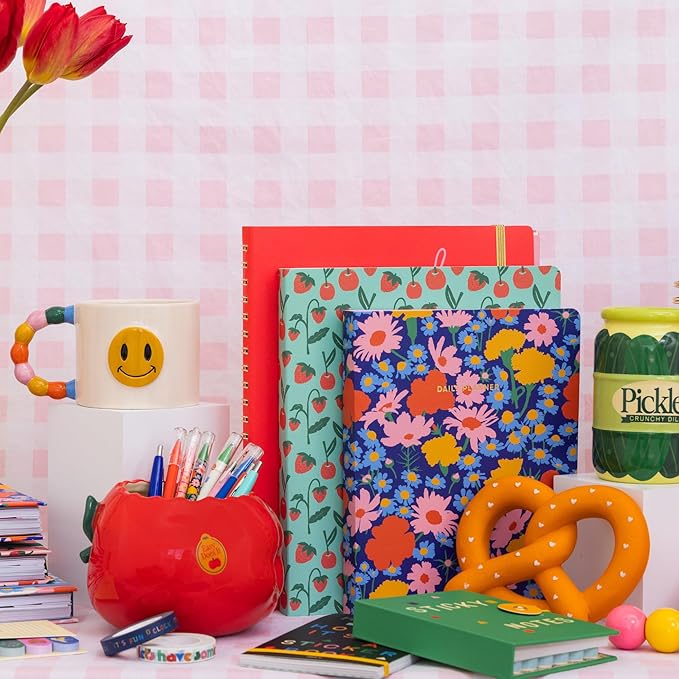 ban.do Undated Daily To Do Planner, Personal Organizer Schedule Planner with Grocery List and Schedule, Blue Floral