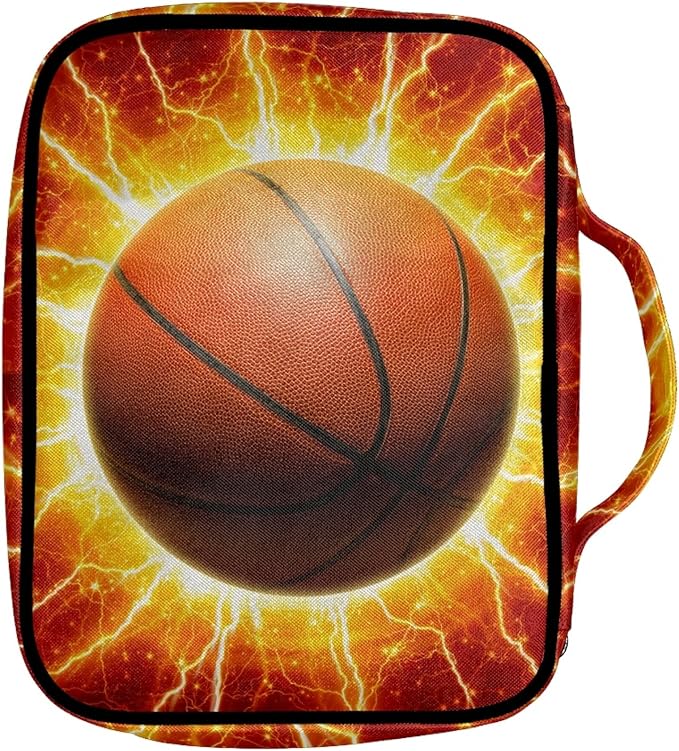 FDANDNDE Basket Ball Bible Cover with Handles and Zippered, Boys Bible Case for Church Study Bible, Boys Bible Bag Easy to Cleaning